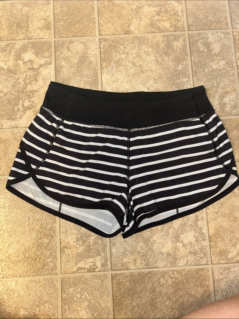 Ivivva Black and White Striped Athletic Shorts